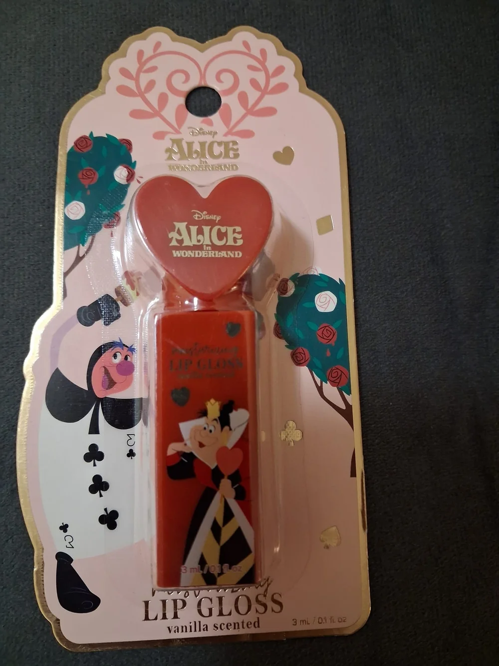 Disney Alice in Wonderland Pink and Gold Moisturizing Lip Gloss